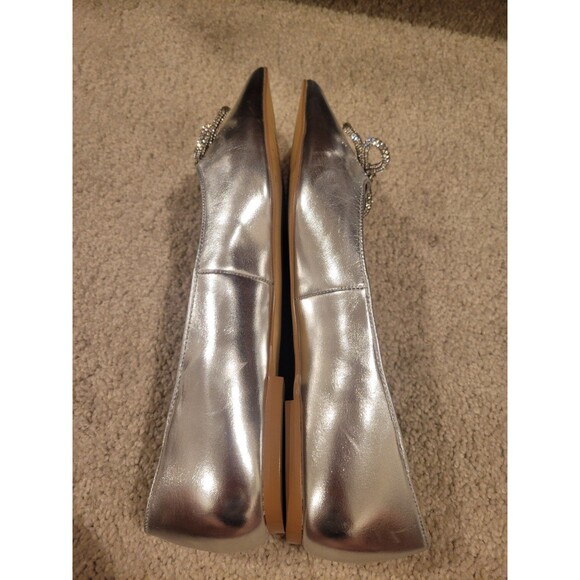 New Abound Gorgi Bow Flats Slip On Shoes Women's Silver Crystal Bow Size US 8 - Picture 8 of 10